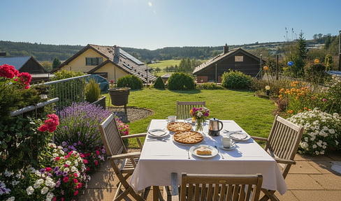 Helle 4 Zimmer Maisonette-Wohnung mit Garten und unverbaubarem Panoramablick!