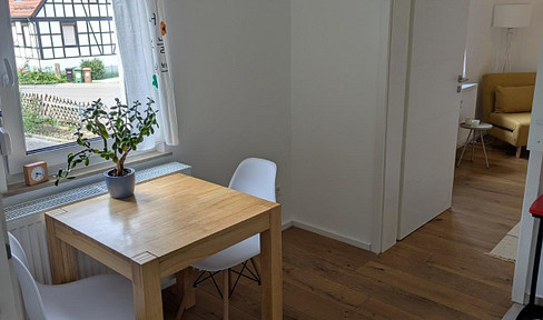 High-quality furnished 2-room apartment on a high floor with a terrace and top-of-the-line amenities – renovated in 2021.