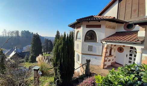 House with a view of the Rhine valley – single-family home with an attached apartment and potential for further development.
