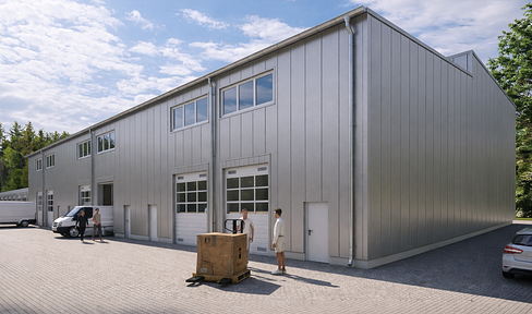 Modular commercial park: commercial unit, hall, new construction, warehouse, office, storage space, workshop, garage complex.