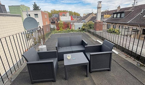 ☀️ Traumhafte 2-Zimmer-DG-Wohnung mit riesiger 40 m² Dachterrasse & Einbauküche – Krefeld-Zentrum