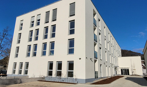 Senior-friendly living in Grenzach, new development, top-floor apartment with park views.