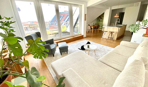 Rooftop terrace, 120 square meters, located in Prenzlauer Berg.