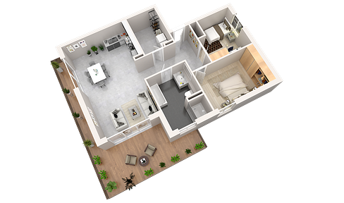 Penthouse apartment, Nideggen, 3.5 rooms with rooftop terrace.