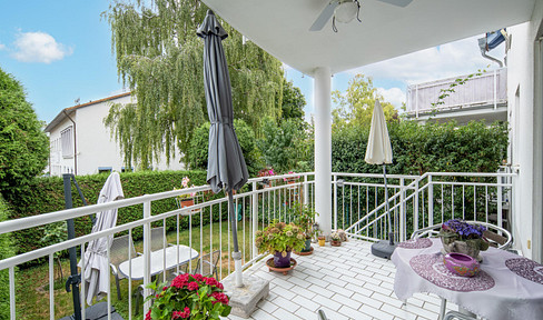 Furnished 3-room maisonette apartment with garden and balcony | Two parking spaces.