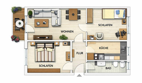 3-room apartment in the southern district of Dresden - central location.