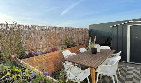 Living in a green environment with a 35 m² rooftop terrace – no agency fees.