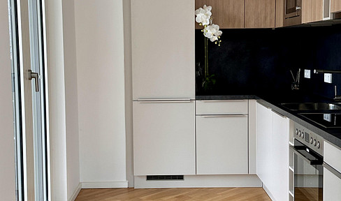 Bright, newly built garden apartment with a terrace – parquet flooring, underfloor heating, ventilation system – located in Wilmersdorf.