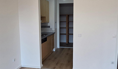 Air-conditioned 2-room apartment with balcony offering views of the Danube Canal and Kahlenberg, available without any agency fees.