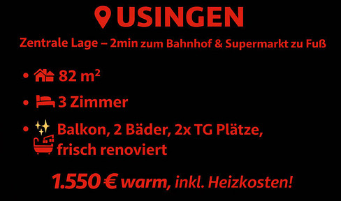 Helle, frisch renovierte 3-ZWG mit Balkon, 2 Bädern und Tiefgarage in ruhiger Bestlage von Usingen