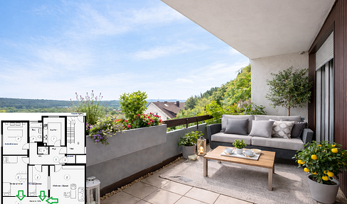Licht, Sonne, Weitblick: 4-Zi.-Wohnung mit Südbalkon, Garage und Panoramablick *PROVISIONSFREI*