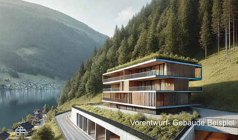 Land for your building project by the lake: Apartments, shops, café — ready for construction.