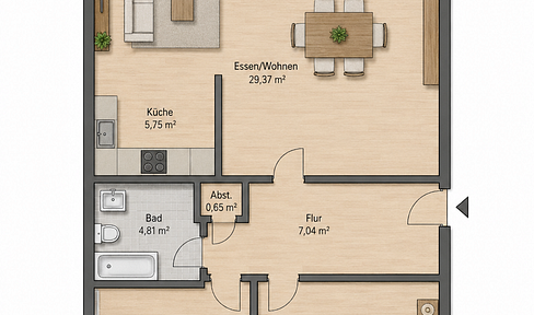 Wunderschön geschnittene Wohnung mit Sonnenbalkon