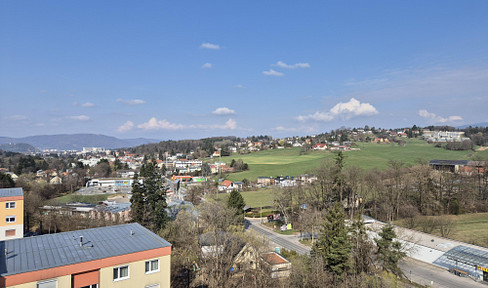 2-room apartment with a stunning view in the Ragnitz district; close to the university and hospital.
