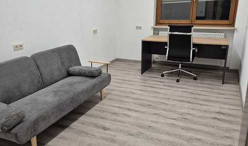 Furnished room for rent in a shared apartment with two people.