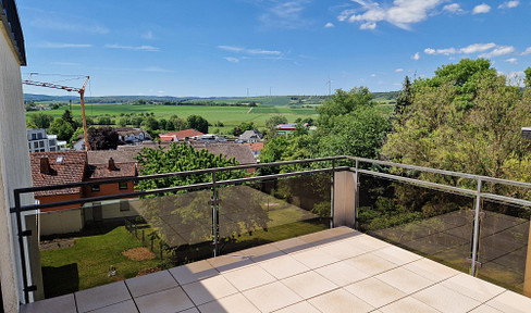 3-room penthouse apartment, fully accessible, with a balcony, terrace, and loggia, located in Bad Camberg.