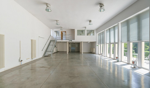 500 square meters of space for ideas – a versatile commercial space featuring a hall, offices, and the option to work in a green environment.