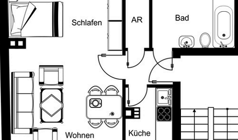 1-Zimmer-Wohnung in Top-Lage – nur 150m von der Universität fußläufig