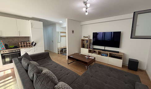 Modern 2-room apartment with energy efficiency rating A+, featuring a heat pump.