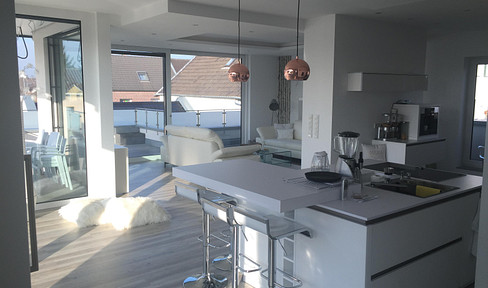 Penthouse mit Blick über die Siegauen bis zum Siebengebirge.