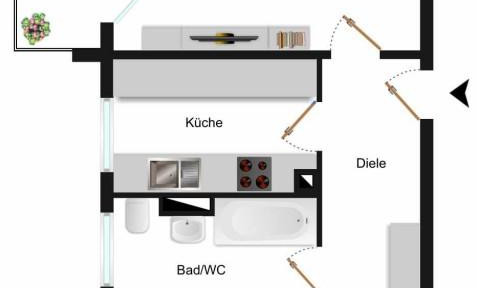 Erstbezug nach Sanierung: 2 Zi-Whg mit EBK in Bischofsheim
