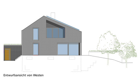 Energy-efficient KfW55 renovation project: Architects 2FH combine modern design with 750 square meters of natural surroundings, offering extensive customization options.