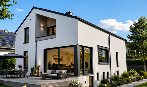 Provisionsfreies KFW55 Ausbauhaus: Architekten 2FH trifft auf 750m² Natur mit Gestaltungsmöglichkeit