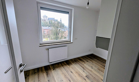View of Stolberg Castle, newly renovated apartment in the old town of Stolberg.