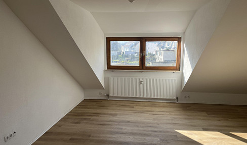 Completely renovated 2-room attic apartment, including parking space.