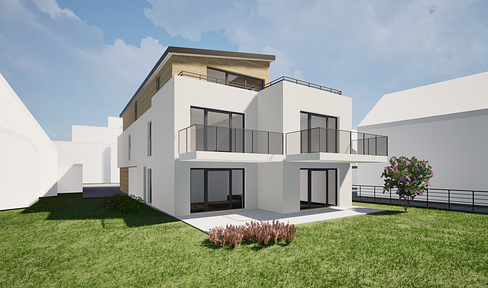 Penthouse apartment, 2 rooms, directly on the Rhine River, new construction, rooftop terrace, no commission fees.