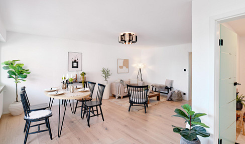 Provisionsfrei: Moderne, sanierte und lichtdurchflutete 2,5-Zimmer-Wohnung mit einmaligem Grundriss