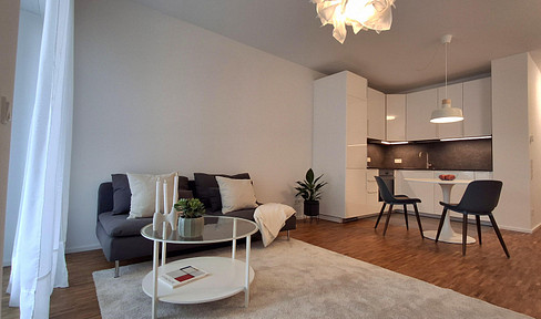 First occupancy - spacious, furnished 2-room apartment with a lovely terrace.