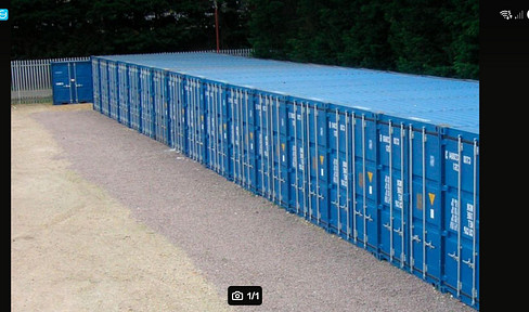 Storage containers, self-storage units, storage garages.