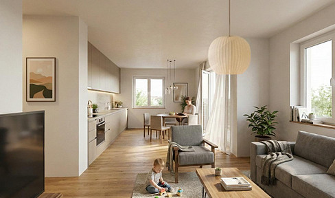 4-Zimmer-Familienparadies: Neubau-Erstbezug mit 2 Bädern, Privatgarten und eigenem Stellplatz!