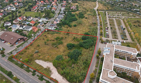 Building plot in Halle, suitable for residential development, a care facility, or a daycare center, with approximately 15,000 square meters of gross floor area.