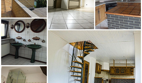 Modern 90 sqm maisonette apartment in 40668 Meerbusch, suitable for 1-2 people. Features: fitted kitchen, heat pump, and solar panels.