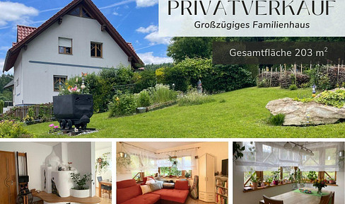 Privatverkauf: Großzügiges Familienhaus (über 200 Quadratmeter) mit sonnigem Garten