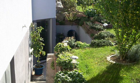 Hartheim: 2-bedroom apartment for rent, with a basement and a patio.