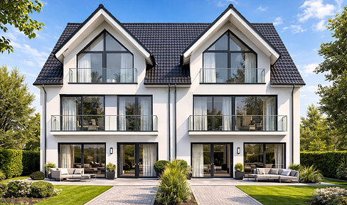 Directly from the owner - Building plot for residential development with preliminary approval for 4 detached houses - approximately 630 m² of living space possible.