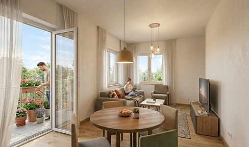 Move in and start living: Brand new construction, first occupancy, with balcony and parking space.