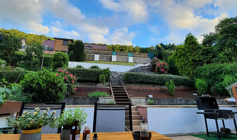 Sun terrace with a peaceful garden.