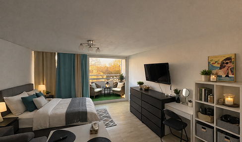 Vermietete 1-Zimmer-Wohnung mit Balkon & Pool in München – attraktive Kapitalanlage