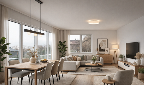 FOR RENT: Rare, brand-new 2-room apartment with direct views of the Danube, located in 1190 Vienna.