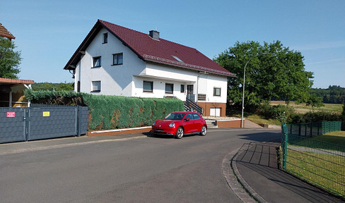 Two-family house with a separate apartment, located on the edge of a field.