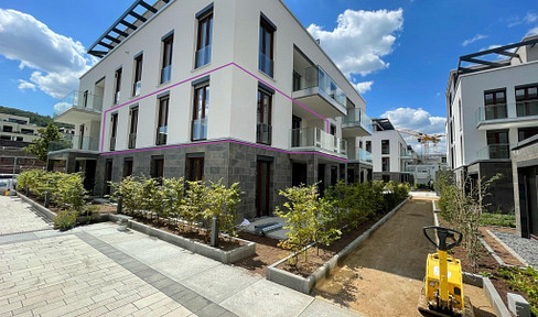 Dreamy 3-room apartment with a view of the Rhine, located in the Gartenstadt district of Bingen.