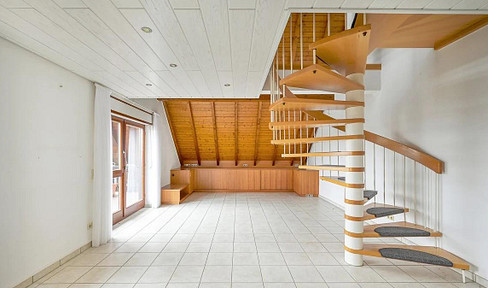 115m² Duplex apartment with character | Features a gallery, rooftop terrace, and balcony | 3.5 rooms | Energy efficiency class A.