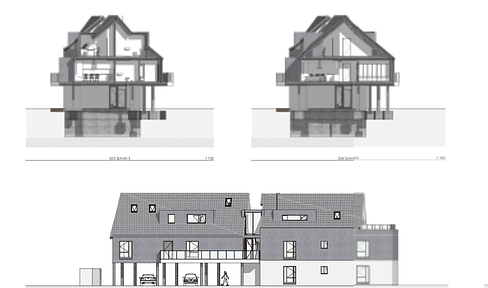 Planned 5-family house in Senden, excellent location.