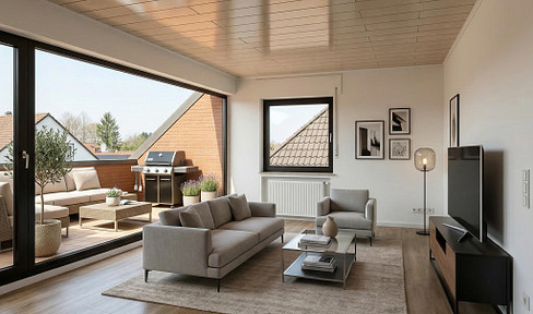 Move in immediately - Renovated 2-room attic apartment with a large balcony.