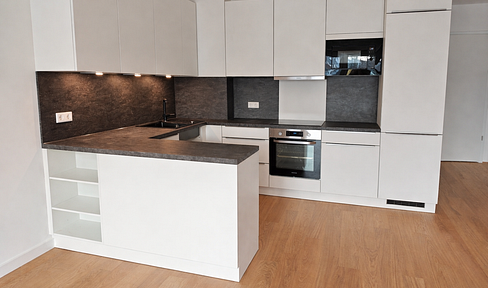 For rent in Darmstadt-Mitte: 4-room apartment with a garden, balcony, and fitted kitchen.