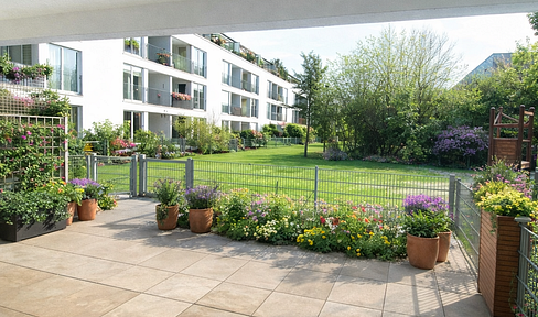 Exclusive 3-room ground floor apartment with terrace and garden. Private sale.
